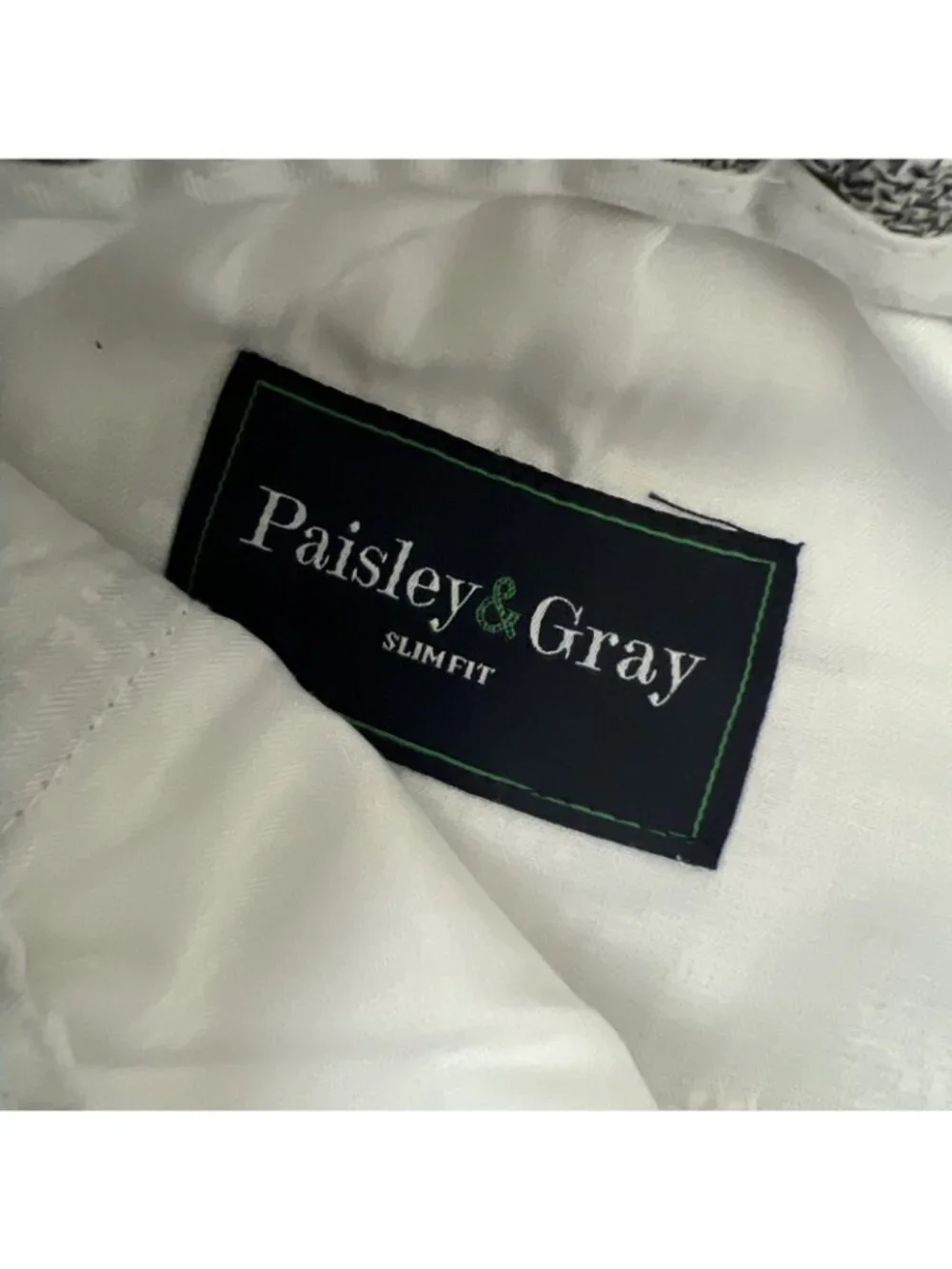 Paisley & Gray Slim Fit Dress Pants Mens M Gray Tweed Elastic Waist Drawstring